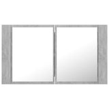 NNEVL LED Bathroom Mirror Cabinet Concrete Grey 80x12x45 cm