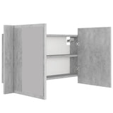 NNEVL LED Bathroom Mirror Cabinet Concrete Grey 80x12x45 cm