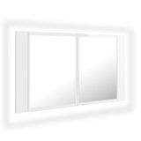 NNEVL LED Bathroom Mirror Cabinet High Gloss White 80x12x45 cm