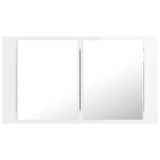 NNEVL LED Bathroom Mirror Cabinet High Gloss White 80x12x45 cm