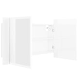 NNEVL LED Bathroom Mirror Cabinet High Gloss White 80x12x45 cm