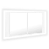 NNEVL LED Bathroom Mirror Cabinet White 90x12x45 cm