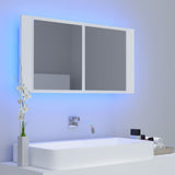 NNEVL LED Bathroom Mirror Cabinet White 90x12x45 cm