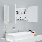 NNEVL LED Bathroom Mirror Cabinet White 90x12x45 cm