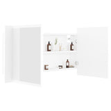 NNEVL LED Bathroom Mirror Cabinet White 90x12x45 cm