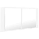 NNEVL LED Bathroom Mirror Cabinet White 90x12x45 cm