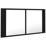 NNEVL LED Bathroom Mirror Cabinet Black 90x12x45 cm