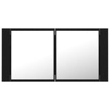 NNEVL LED Bathroom Mirror Cabinet Black 90x12x45 cm