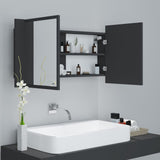 NNEVL LED Bathroom Mirror Cabinet Grey 90x12x45 cm
