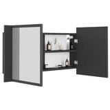 NNEVL LED Bathroom Mirror Cabinet Grey 90x12x45 cm
