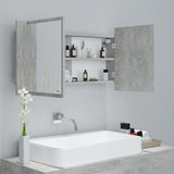 NNEVL LED Bathroom Mirror Cabinet Concrete Grey 90x12x45 cm