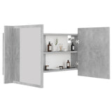 NNEVL LED Bathroom Mirror Cabinet Concrete Grey 90x12x45 cm