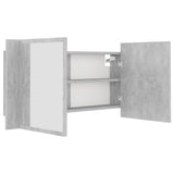 NNEVL LED Bathroom Mirror Cabinet Concrete Grey 90x12x45 cm