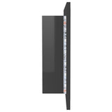 NNEVL LED Bathroom Mirror Cabinet High Gloss Grey 90x12x45 cm