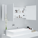 NNEVL LED Bathroom Mirror Cabinet White 100x12x45 cm