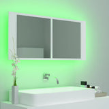 NNEVL LED Bathroom Mirror Cabinet White 100x12x45 cm