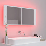 NNEVL LED Bathroom Mirror Cabinet White 100x12x45 cm