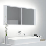 NNEVL LED Bathroom Mirror Cabinet White 100x12x45 cm