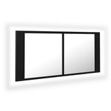 NNEVL LED Bathroom Mirror Cabinet Black 100x12x45 cm