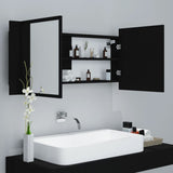 NNEVL LED Bathroom Mirror Cabinet Black 100x12x45 cm