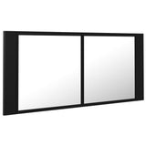 NNEVL LED Bathroom Mirror Cabinet Black 100x12x45 cm
