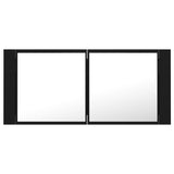 NNEVL LED Bathroom Mirror Cabinet Black 100x12x45 cm
