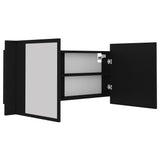 NNEVL LED Bathroom Mirror Cabinet Black 100x12x45 cm
