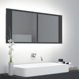 NNEVL LED Bathroom Mirror Cabinet Grey 100x12x45 cm