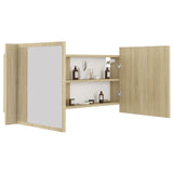 NNEVL LED Bathroom Mirror Cabinet Sonoma Oak 100x12x45 cm