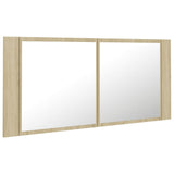 NNEVL LED Bathroom Mirror Cabinet Sonoma Oak 100x12x45 cm
