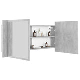 NNEVL LED Bathroom Mirror Cabinet Concrete Grey 100x12x45 cm