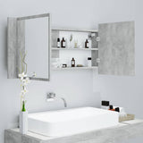 NNEVL LED Bathroom Mirror Cabinet Concrete Grey 100x12x45 cm