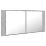NNEVL LED Bathroom Mirror Cabinet Concrete Grey 100x12x45 cm