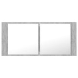 NNEVL LED Bathroom Mirror Cabinet Concrete Grey 100x12x45 cm