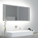 NNEVL LED Bathroom Mirror Cabinet Concrete Grey 100x12x45 cm