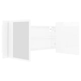 NNEVL LED Bathroom Mirror Cabinet High Gloss White 100x12x45cm