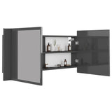 NNEVL LED Bathroom Mirror Cabinet High Gloss Grey 100x12x45 cm