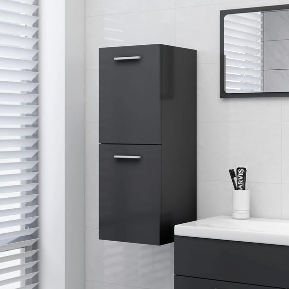 NNEVL Bathroom Cabinet Grey 30x30x80 cm Chipboard