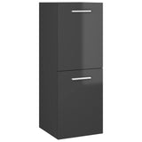 NNEVL Bathroom Cabinet High Gloss Grey 30x30x80 cm Chipboard