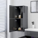 NNEVL Bathroom Cabinet High Gloss Grey 30x30x80 cm Chipboard