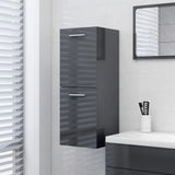 NNEVL Bathroom Cabinet High Gloss Grey 30x30x80 cm Chipboard