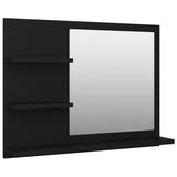 NNEVL Bathroom Mirror Black 60x10.5x45 cm Chipboard