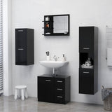 NNEVL Bathroom Mirror Black 60x10.5x45 cm Chipboard