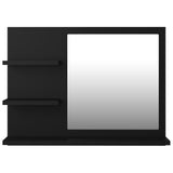 NNEVL Bathroom Mirror Black 60x10.5x45 cm Chipboard