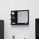 NNEVL Bathroom Mirror Black 60x10.5x45 cm Chipboard