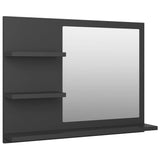 NNEVL Bathroom Mirror Grey 60x10.5x45 cm Chipboard