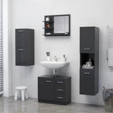 NNEVL Bathroom Mirror Grey 60x10.5x45 cm Chipboard