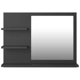 NNEVL Bathroom Mirror Grey 60x10.5x45 cm Chipboard