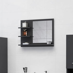 NNEVL Bathroom Mirror Grey 60x10.5x45 cm Chipboard