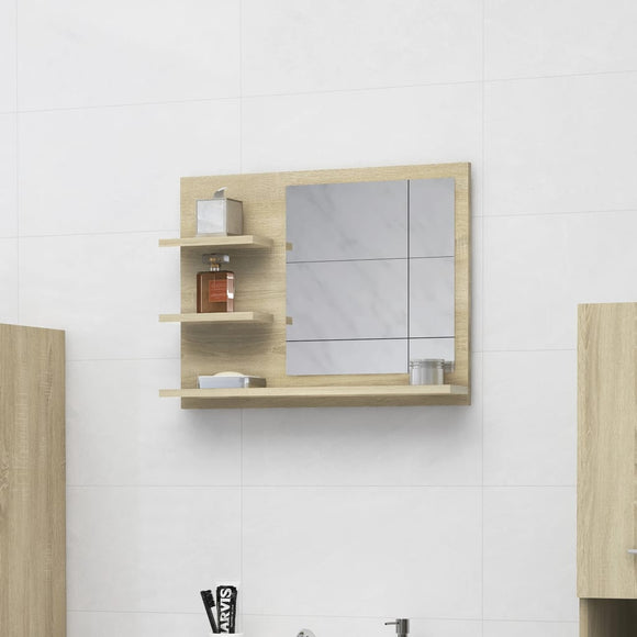 NNEVL Bathroom Mirror Sonoma Oak 60x10.5x45 cm Chipboard
